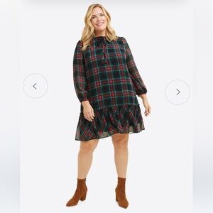 NWT Draper James  Plaid Shift Dress Sz 2X
